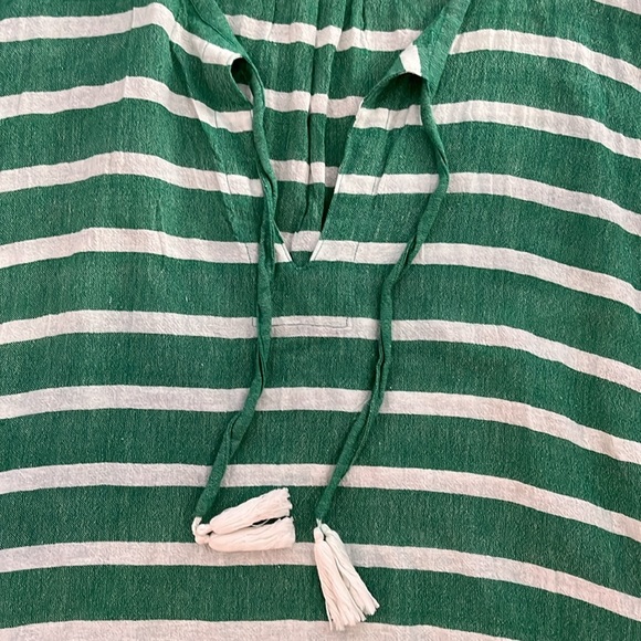 S/M Rose and Rose green striped swimsuit coverup - Picture 5 of 7